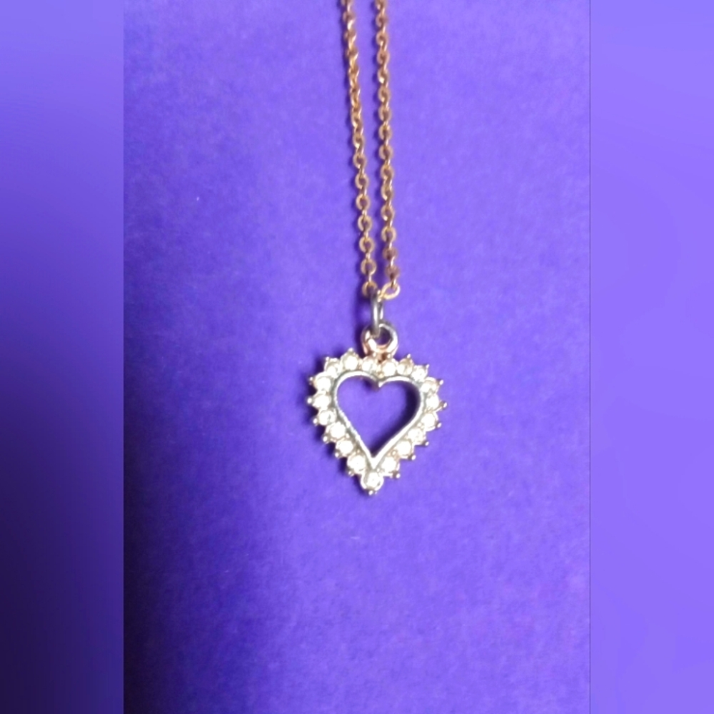 Elegant 925 Sterling Silver Diamond Heart Pendant Necklace